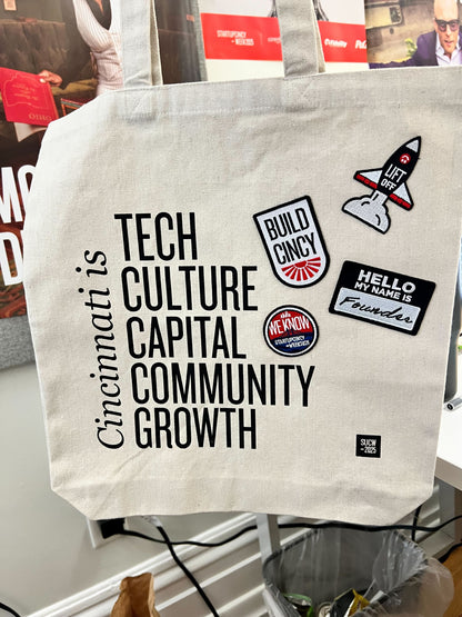 Cincinnati Is... Tote + Iron On Patches